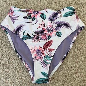 Jessica Simpson Swim~High Waisted Floral Print Bikini Bottoms